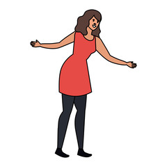 happy young woman celebrating character