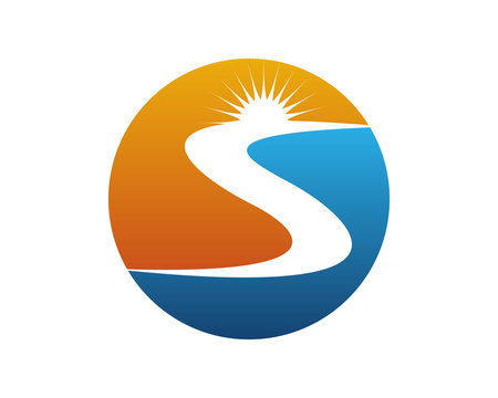 S letter solar globe logo