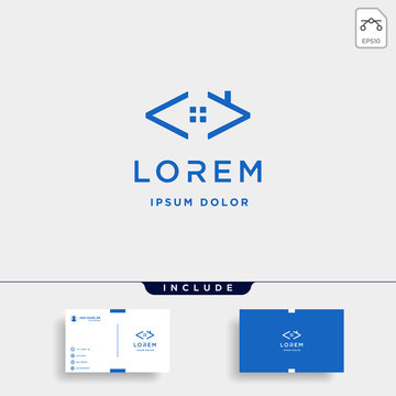 home code logo design vector office coder symbol