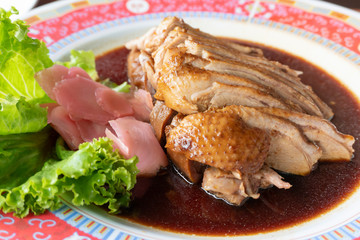 Duck meat, stewed in pieces
