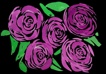 Watercolor rose floral pattern, delicate flowers, pink Roses flowers