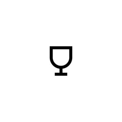 glass line icon. mulled wine icon flat. Black simple pictogram isolated on white background.