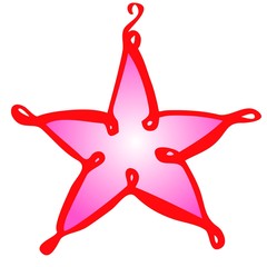 Vector isolated hand draw Christmas toy star on a white background