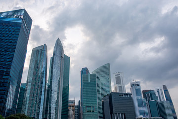 Modern skyscrapers low angle view cityscape urban landscape