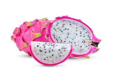 dragon fruit isolated on white background. full depth of field