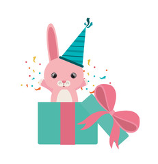 cute rabbit with gift box