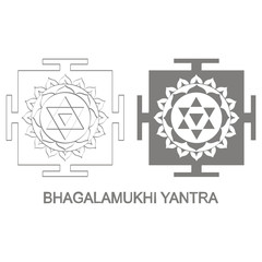 Vector icon with Bhagalamukhi Yantra Hinduism symbol