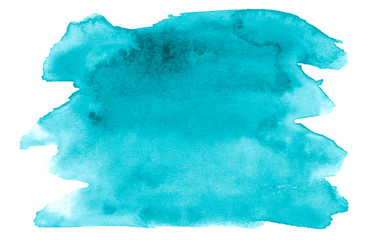 Obraz premium Blue azure Watercolor an isolated spot with divorces and borders. Frame with copy space for text.