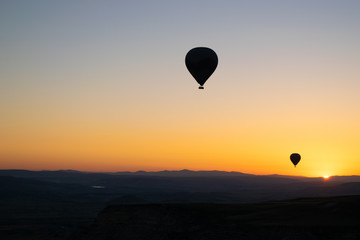 Hot air balloon at sunrise