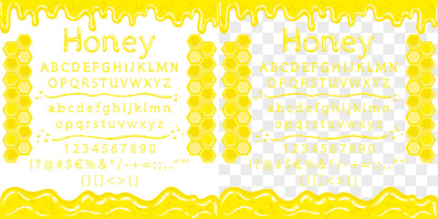 Alphabet from honey with decoration