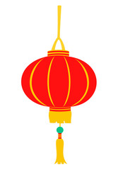 Chinese lantern isolated on white background. Vector illustration.