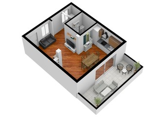 3d Floor plan. 3D illustration floor plan. Floor plans