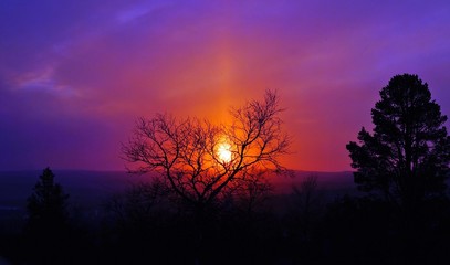 Coucher de soleil sur la Laponie Finlandaise 