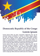 Obraz na płótnie Canvas Flag of the Democratic Republic of the Congo. Template for award design, an official document with the flag of the Democratic Republic of the Congo. Bright, colorful vector illustration.