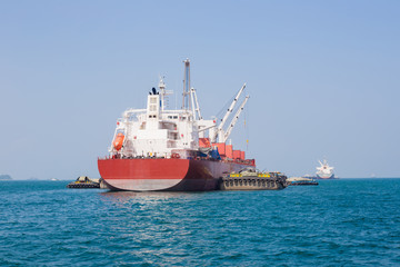 Fototapeta premium International cargo ship in the ocean, Freight transportation, Shipping, Nautical Vessel.