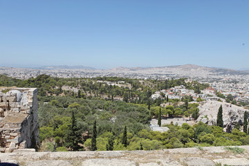 Fototapeta na wymiar Greece Athens. Aerial view from Akropolis.