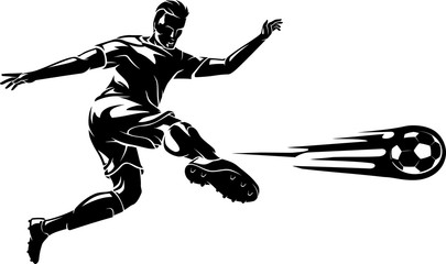 Soccer Scissor Kick, Shadowed Illustration