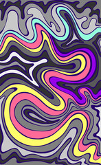 Doodle fantasy wavy background. Decorative surreal waves texture. Vector hand drawn psychedelic abstract texture.