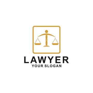 justice law logo design template. attorney logo with pillar and star shape illustration