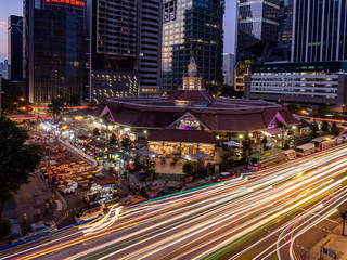 Lau Pa Sat Festival Market in Singapore at night