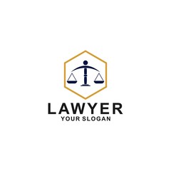 justice law logo design template. attorney logo with pillar and star shape illustration