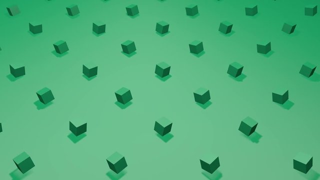 Isometric Cube Animation. Dark Blue cubes walking synchron. Simple cube animation. Unsatisfying Animation