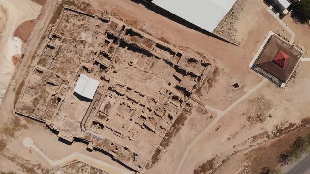 The ruins of the St. Euthymius Monastery. Jerusalem, view from the drone.