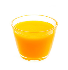 Orange juice on white background
