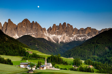 Val di Funes, San Giovanni Church Panorama, Italy