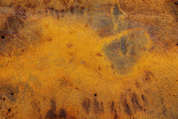 Texture of old rusty iron metal background. Old bright orange rough steel rusty background.