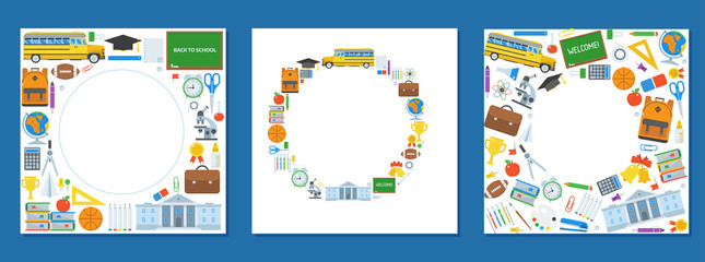 School and Education Cards and Leaflets Templates