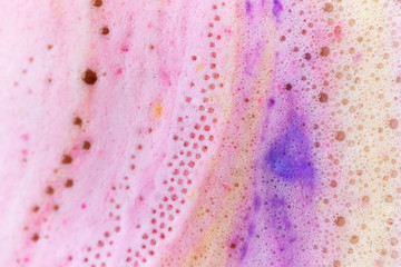Soft foam surface with bubbles, macro background with selective focus