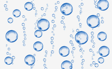 A cluster of blue bubbles on a textured gray background.