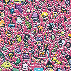 Naklejka premium Cartoon cute doodles hand drawn grunge illustration