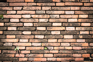 Ancient and old red brick wall. It’s background and texture.