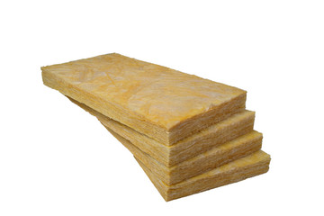 Mineral wool, glasswool and rockwool pile of panels front