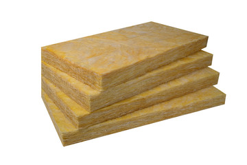 Mineral wool, glasswool and rockwool pile of panels straight cur