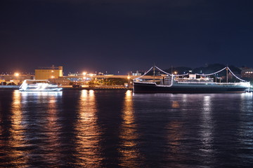 Fototapeta na wymiar 大桟橋からの横浜みなとみらいの夜景