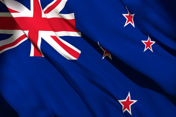 New Zealand flag waving