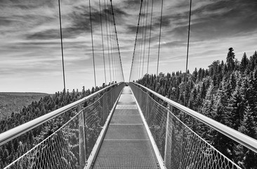 Suspension Bridge at town of "Bad Wildbad" in Black Forest in Germany