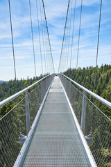 Suspension Bridge at town of "Bad Wildbad" in Black Forest in Germany