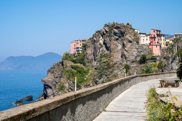 Manarola town in Cinque Terre, Italy in the summer