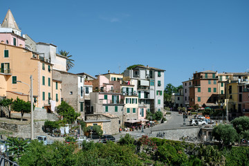 Fototapeta na wymiar Corniglia town at Cinque Terre, Italy in the summer
