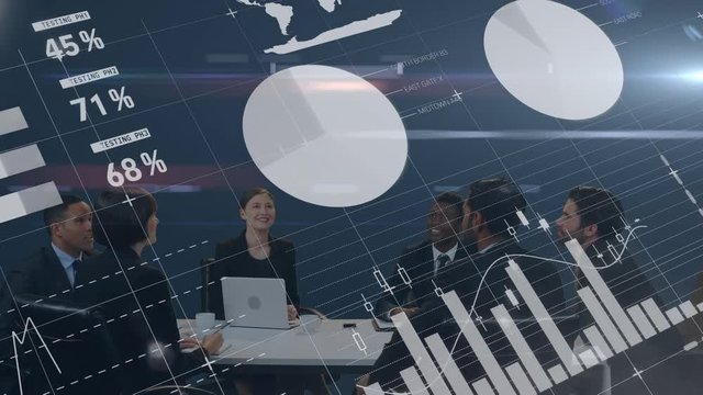 Business people and a digital interface