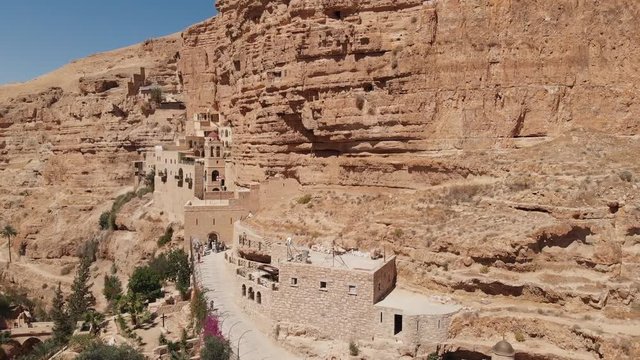 St. George Monastery in Wadi Qelt. (Monastery of Saints George and John Jacob of Choziba), located in Wadi Qelt, in the eastern West Bank, in Area C of the Palestinian Authority territories.