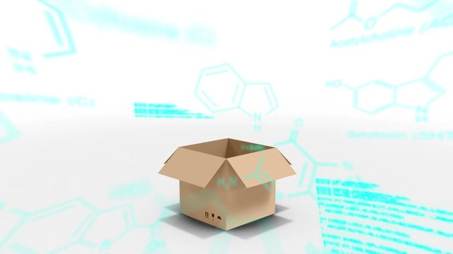 Box and chemical structures with program codes