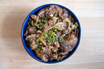 Gyu don, Beef with Rice, Japanese food.