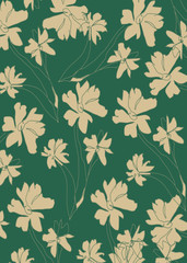 Beige flowers pattern