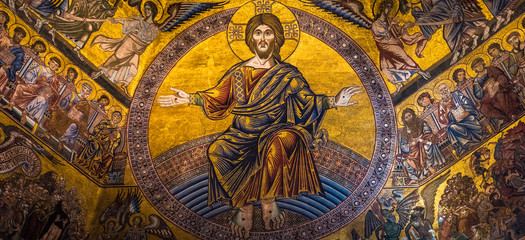 Fototapeta na wymiar Magnificent mosaic ceiling of the Baptistry of San Giovanni, Florence, Tuscany, Italy