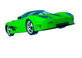 no branded racer car in white background